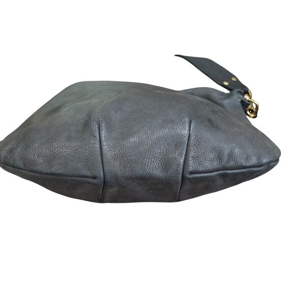 Claire V Moyen Messenger Crossbody Zip Top Tote Bag Black Leather - Picture 12 of 14